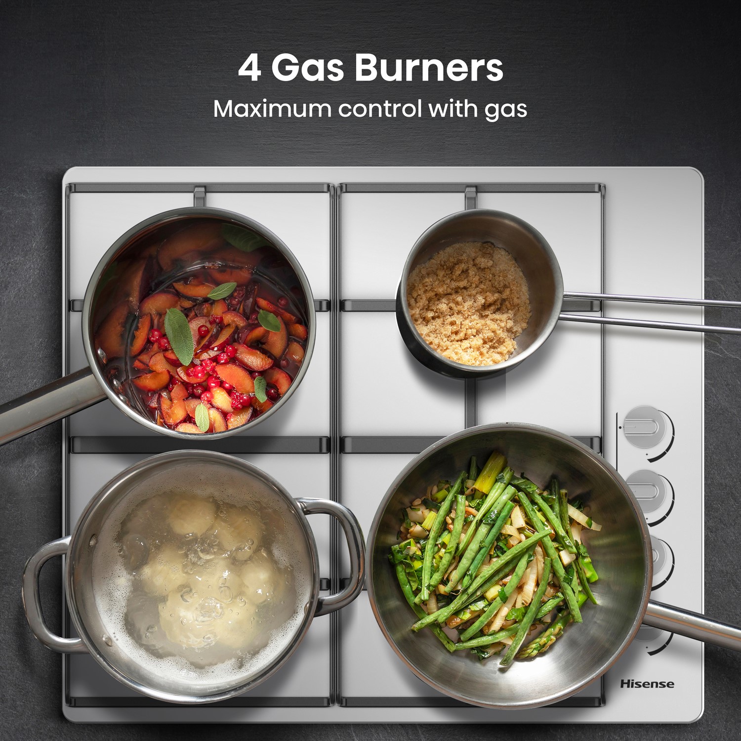 60cm Gas Hob - Stainless Steel - image 5
