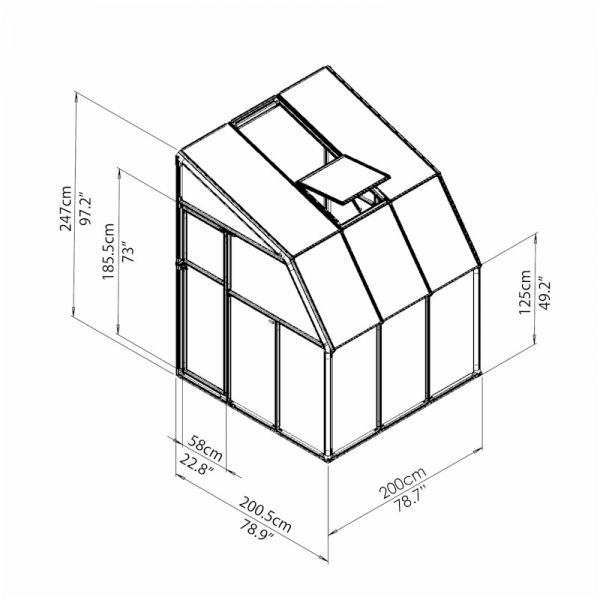 6'x6' Palram Canopia Rion White Lean to Sun Room (1.8x1.8m) - image 5