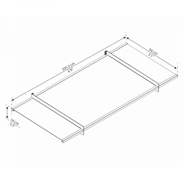 7' x 3' Palram Canopia Nancy 2050 Grey Door Canopy (2.06m x 0.94m) - image 5