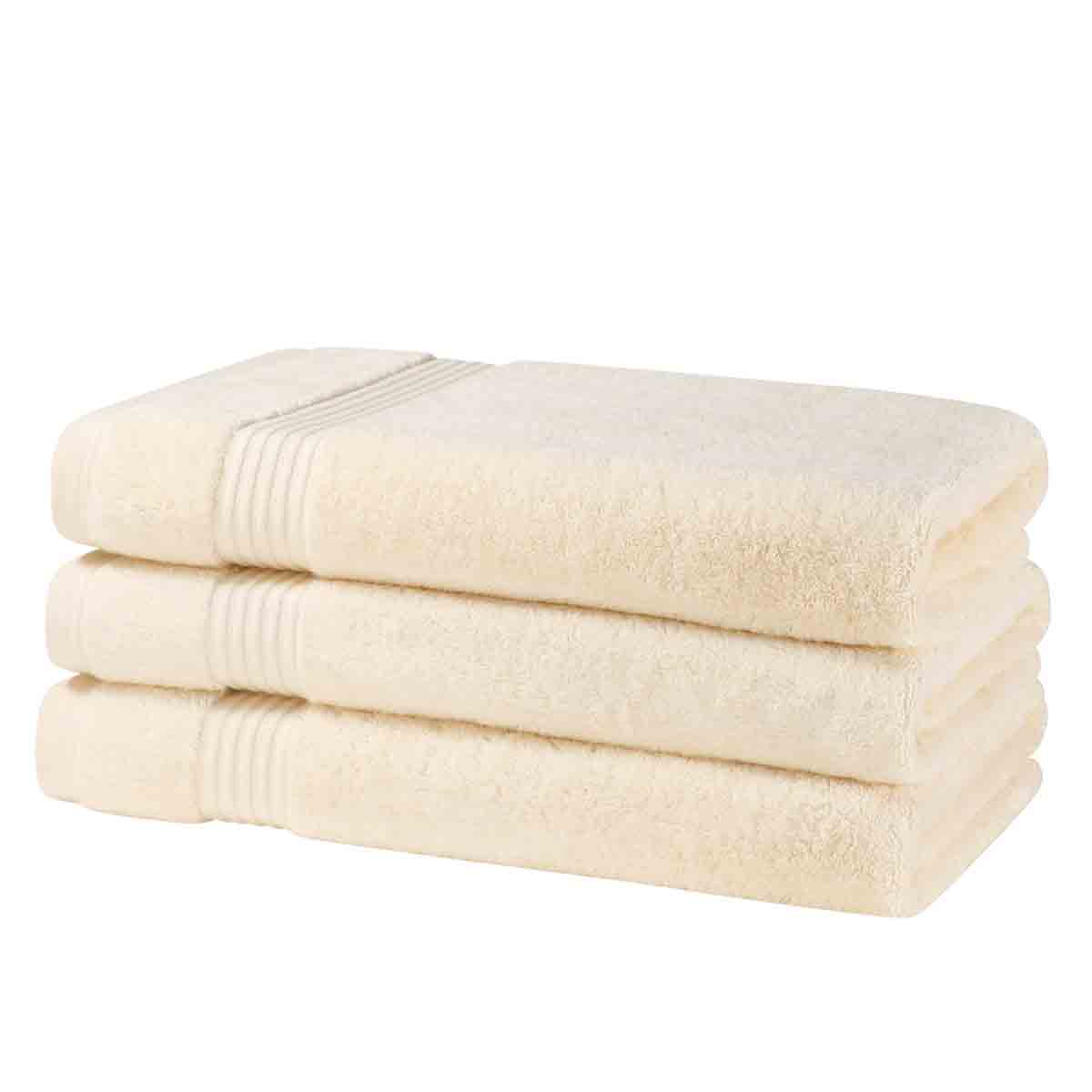 The Towel Shop 700 GSM Ultimate Bamboo Cream Bath Towel - Single Piece(70cm X 130cm)