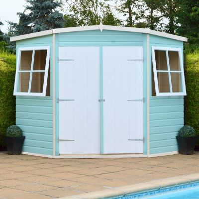 7'5 x 7'5 Shire Shiplap Wooden Corner Garden Shed (2.33m x 2.33m) - image 3