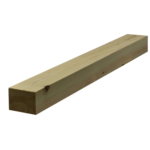 Light-colored redwood timber plank, planed and smooth, measuring 75mm x 100mm with a finished size of 69mm x 94mm, showcasing natural wood grain and clean edges.
