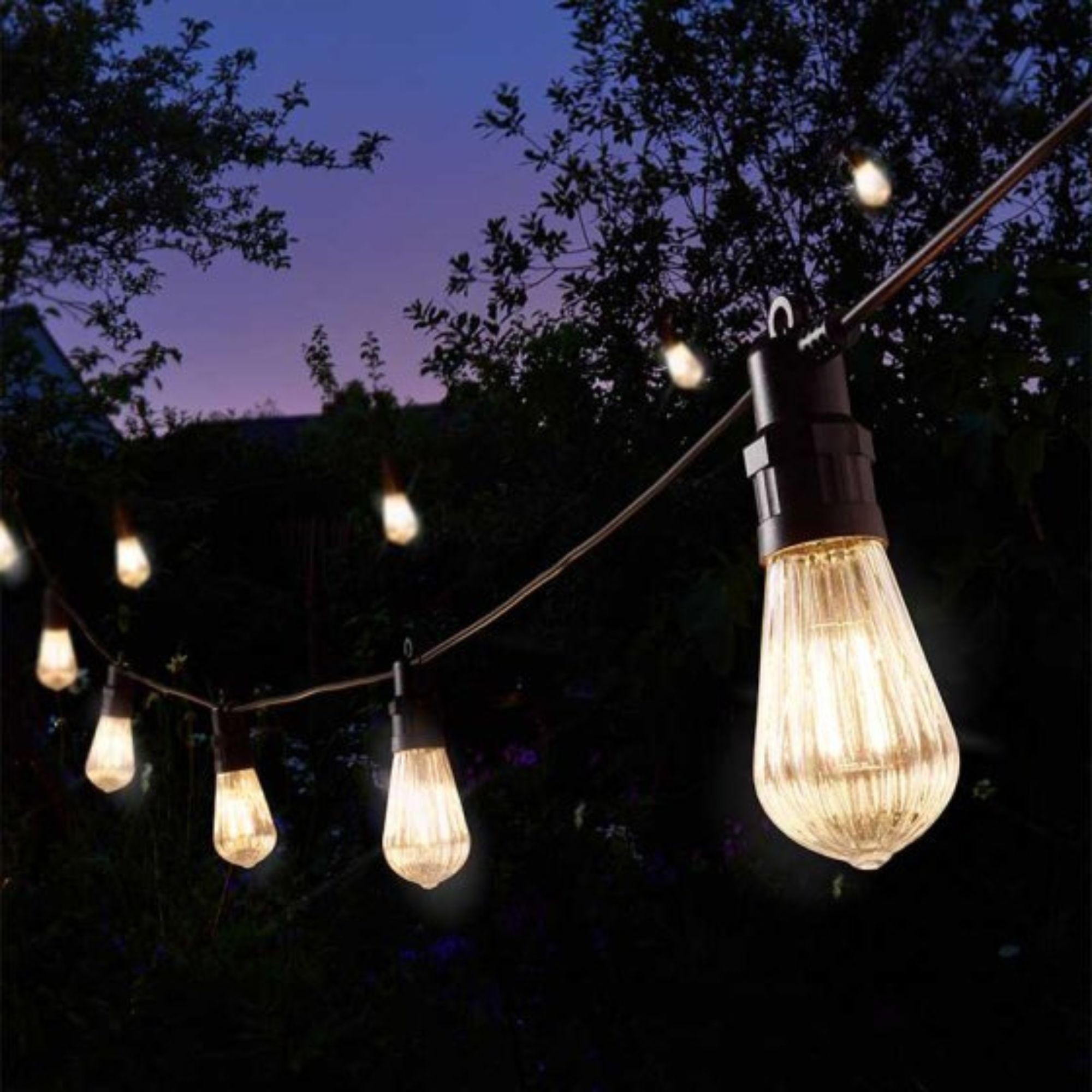 9.5m Set of 20 Connectable Fluted Festoon String Lights with Warm White LEDs - image 3