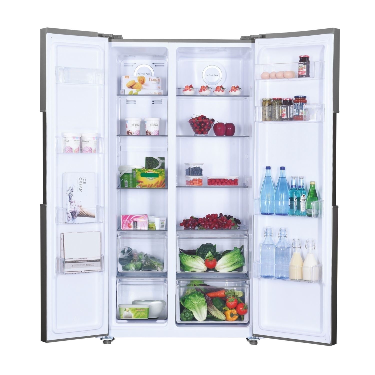 91cm 60/40 Frost Free American Fridge Freezer - Stainless Steel - image 2