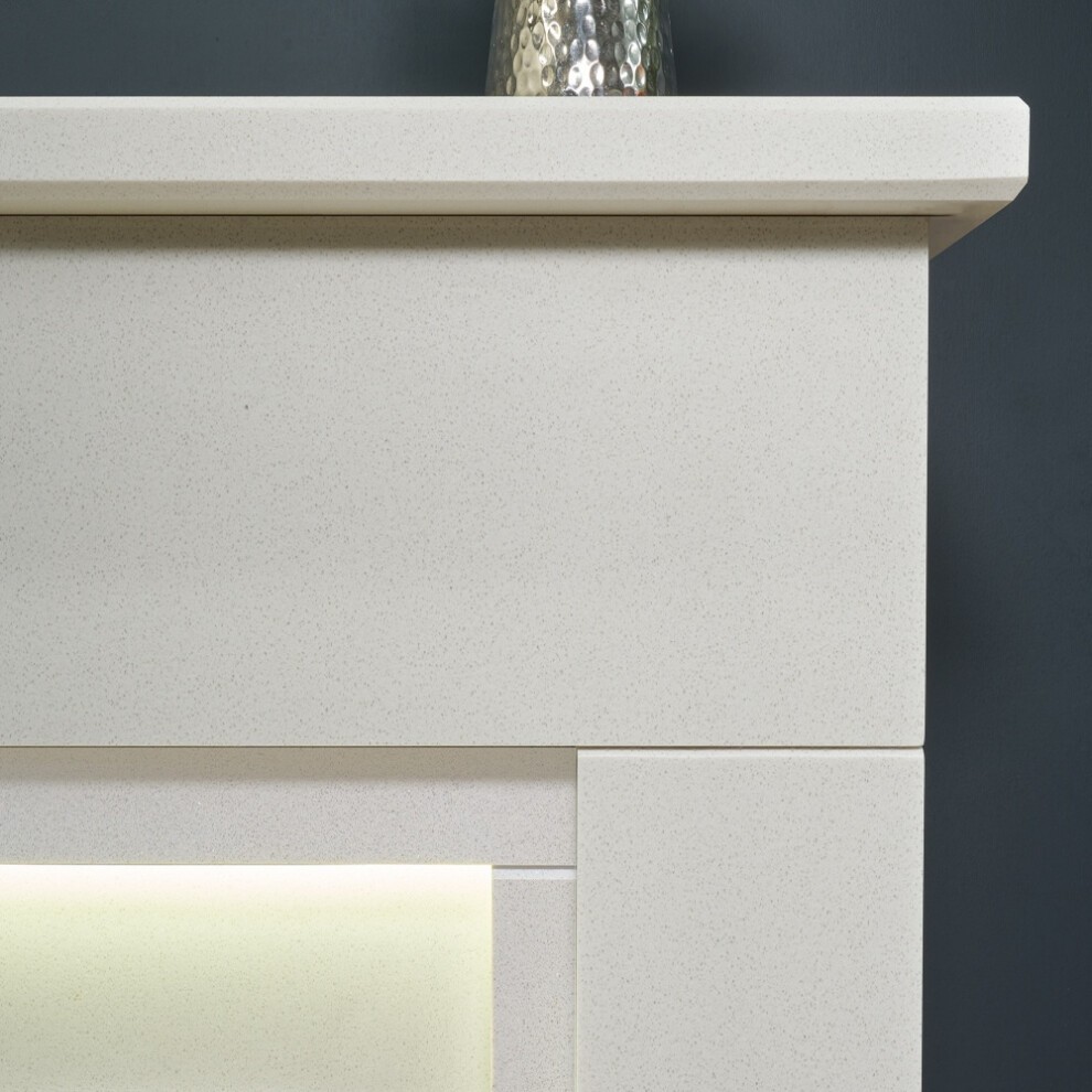 Acantha Arona White Marble Electric Fireplace Suite 54 inch - image 2