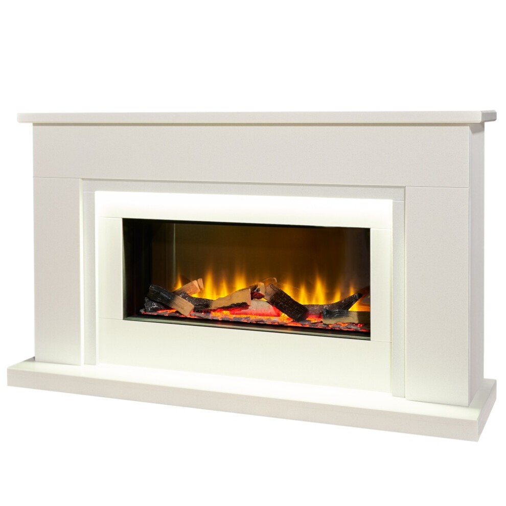 Acantha Arona White Marble Electric Fireplace Suite 54 inch - image 5