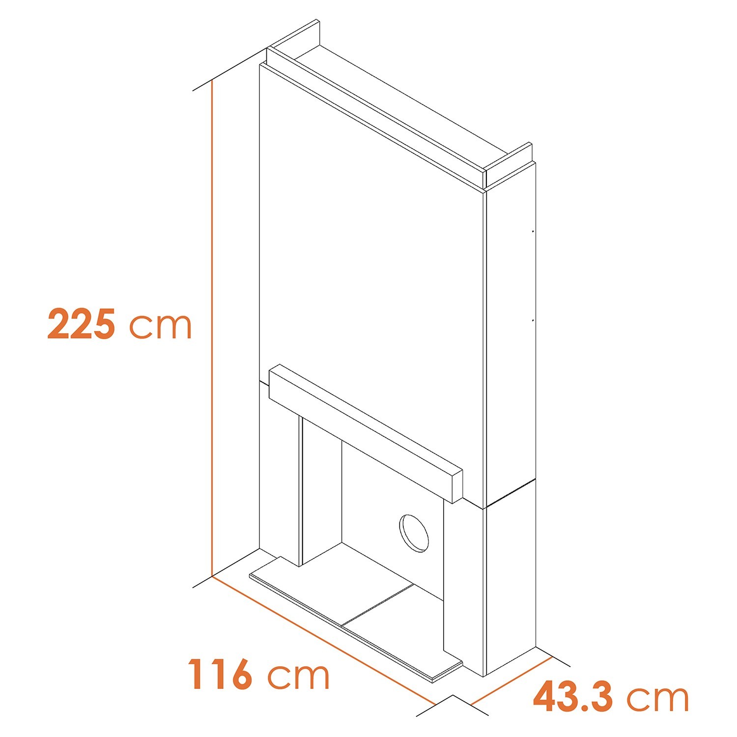 Acantha Charcoal Grey Pre-Built Stove Media Wall 1 with OKO S1 Bio Ethanol Stove - image 3