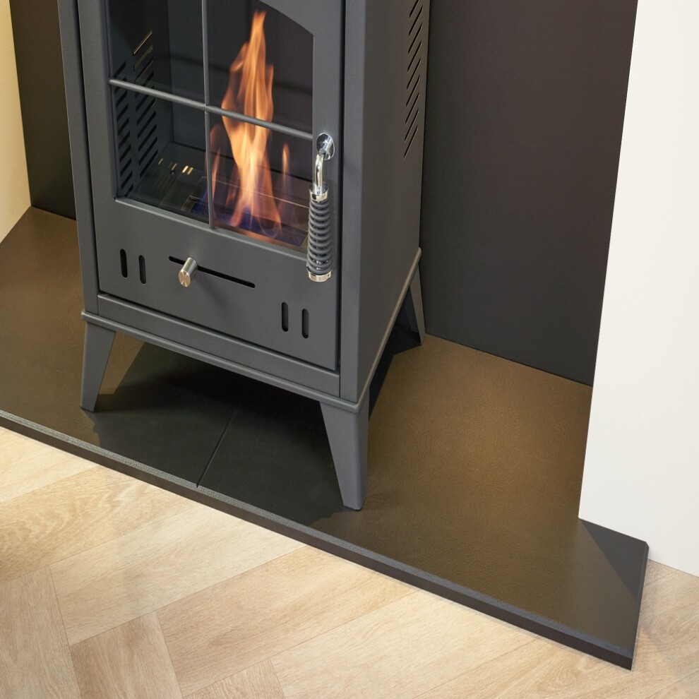 Acantha Charcoal Grey Pre-Built Stove Media Wall 2 with OKO S2 Bio Ethanol Stove and TV Recess - image 2