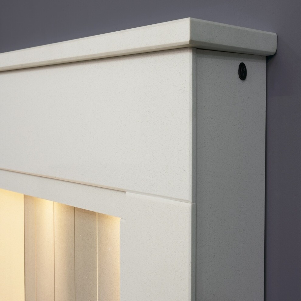 Acantha Larissa Fireplace Suite White and Grey with Keston Black Electric Stove 48 inch - image 3