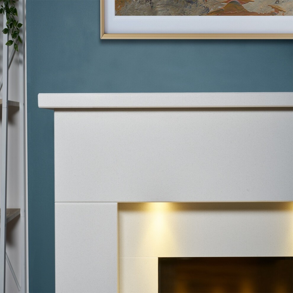 Acantha Minnesota White Marble Electric Fireplace Suite 50 inch - image 2