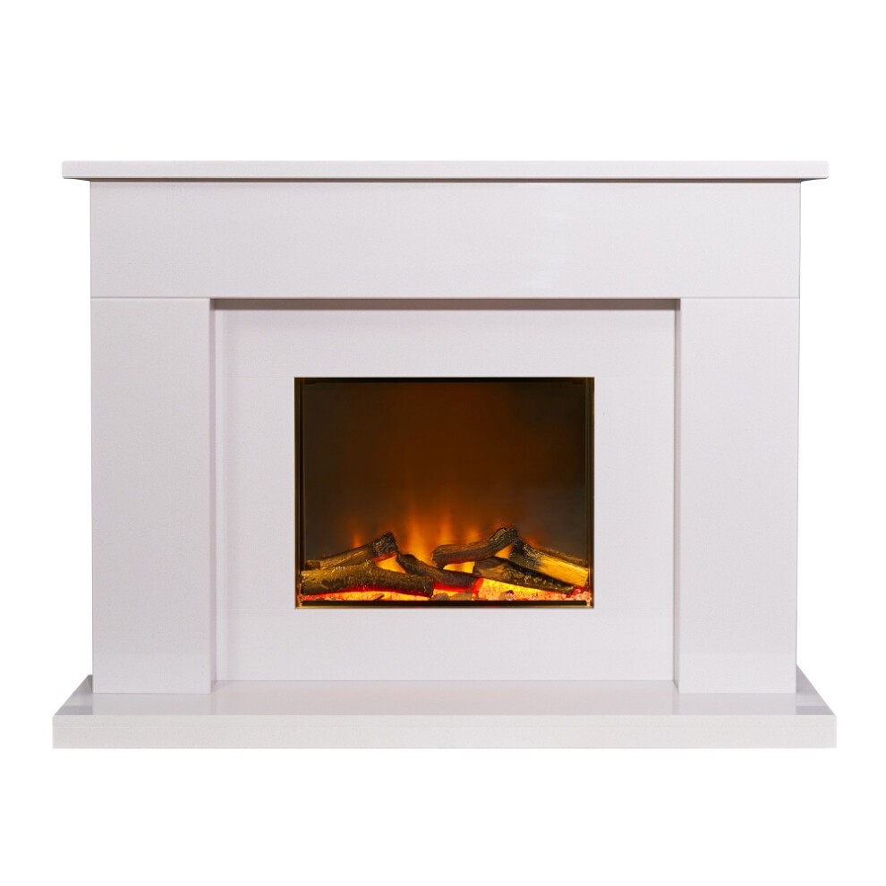 Acantha Minnesota White Marble Electric Fireplace Suite 50 inch - image 4