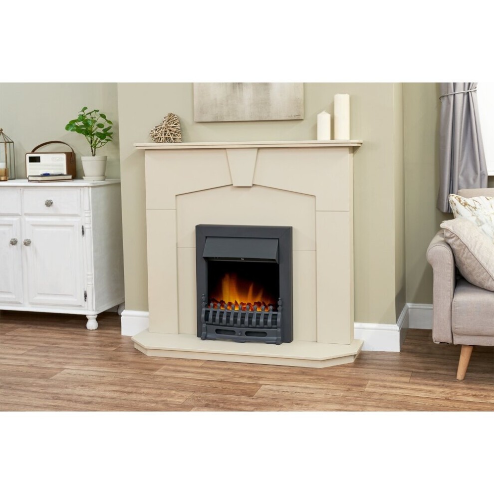 Adam Abbey Stone Effect Fireplace with Blenheim Black Electric Fire Stove 48 inch - image 2