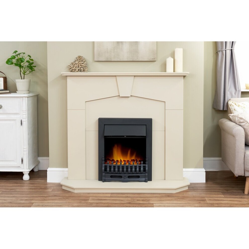 Adam Abbey Stone Effect Fireplace with Blenheim Black Electric Fire Stove 48 inch - image 5