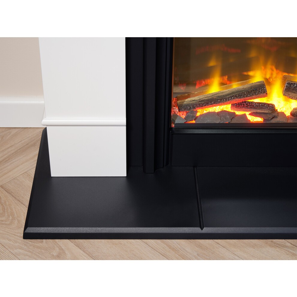 Adam Chesterfield 3D LED Flame Effect Electric Fireplace Suite White and Charcoal Grey 44 inch - image 2