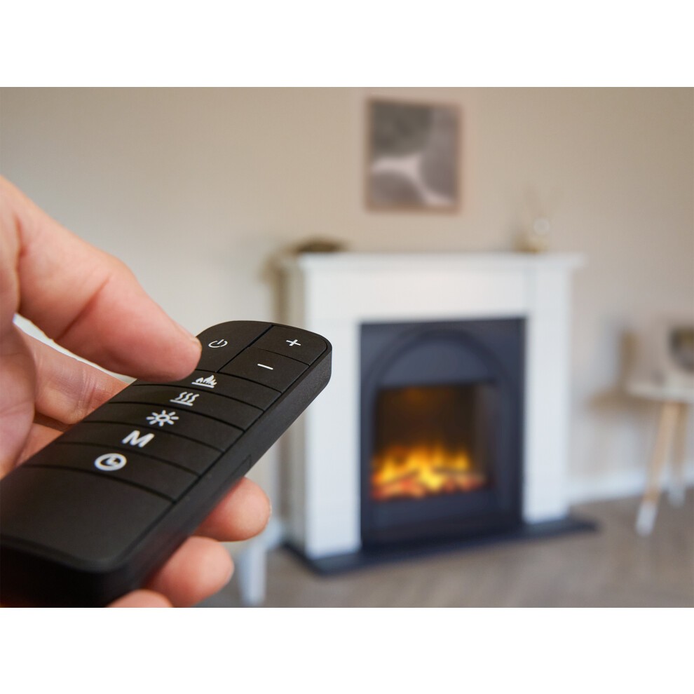Adam Chesterfield 3D LED Flame Effect Electric Fireplace Suite White and Charcoal Grey 44 inch - image 3