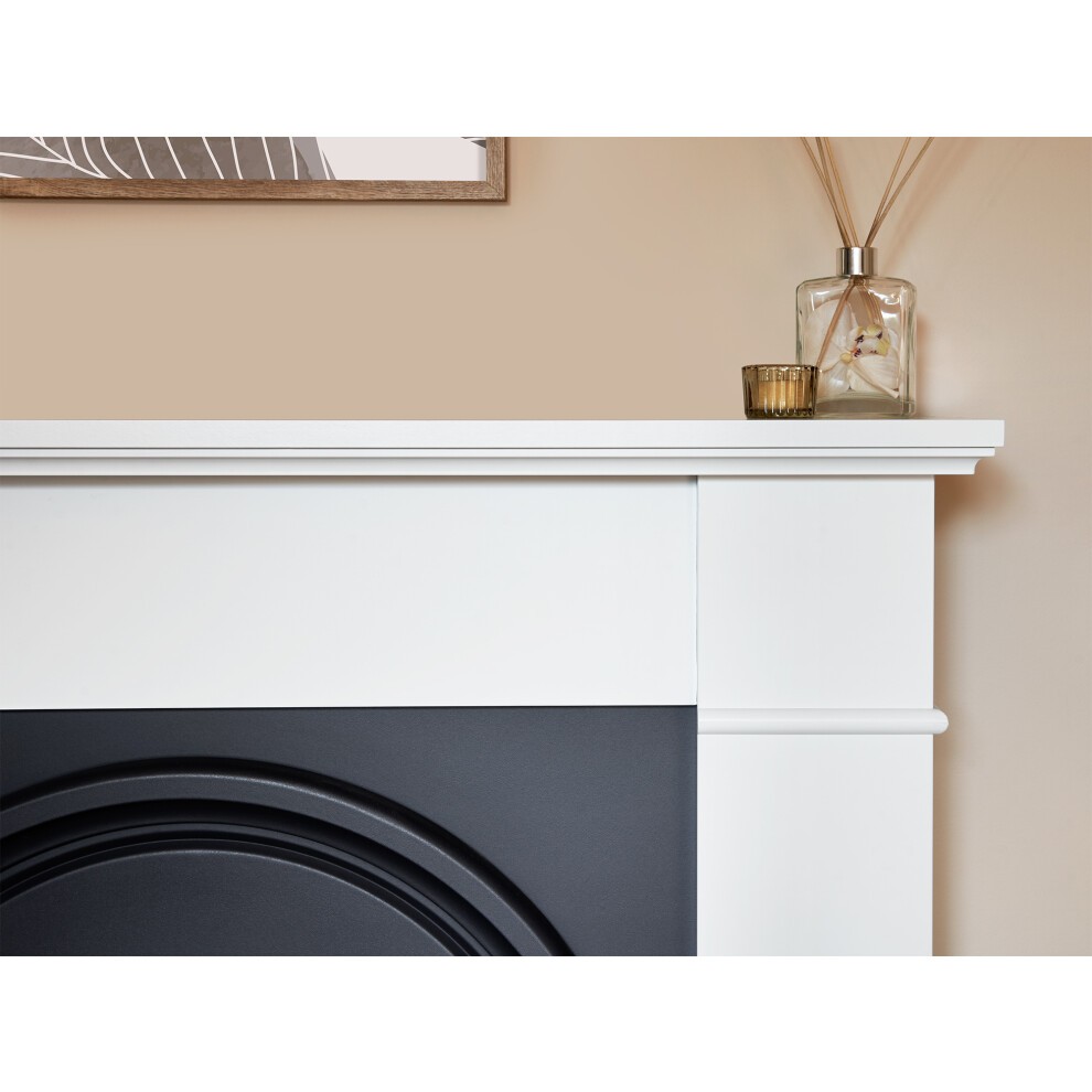 Adam Chesterfield 3D LED Flame Effect Electric Fireplace Suite White and Charcoal Grey 44 inch - image 4