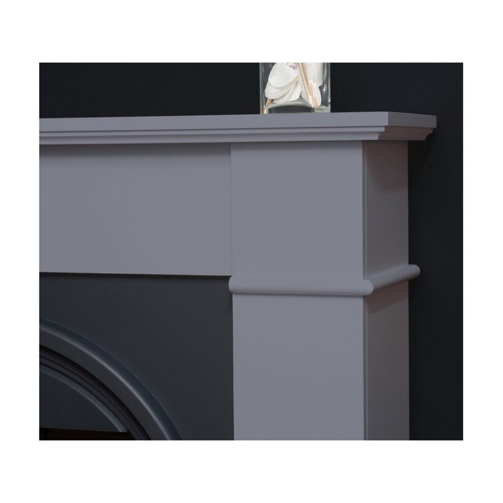 Adam Chesterfield Grey and Charcoal Grey Electric Fireplace Suite 44 inch - image 4