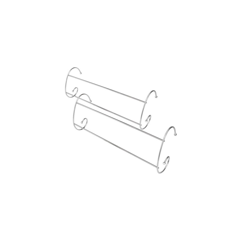 Two metal radiator airers in silver, each measuring 2 meters with a total drying length of 15 meters, featuring curved hooks for easy attachment.