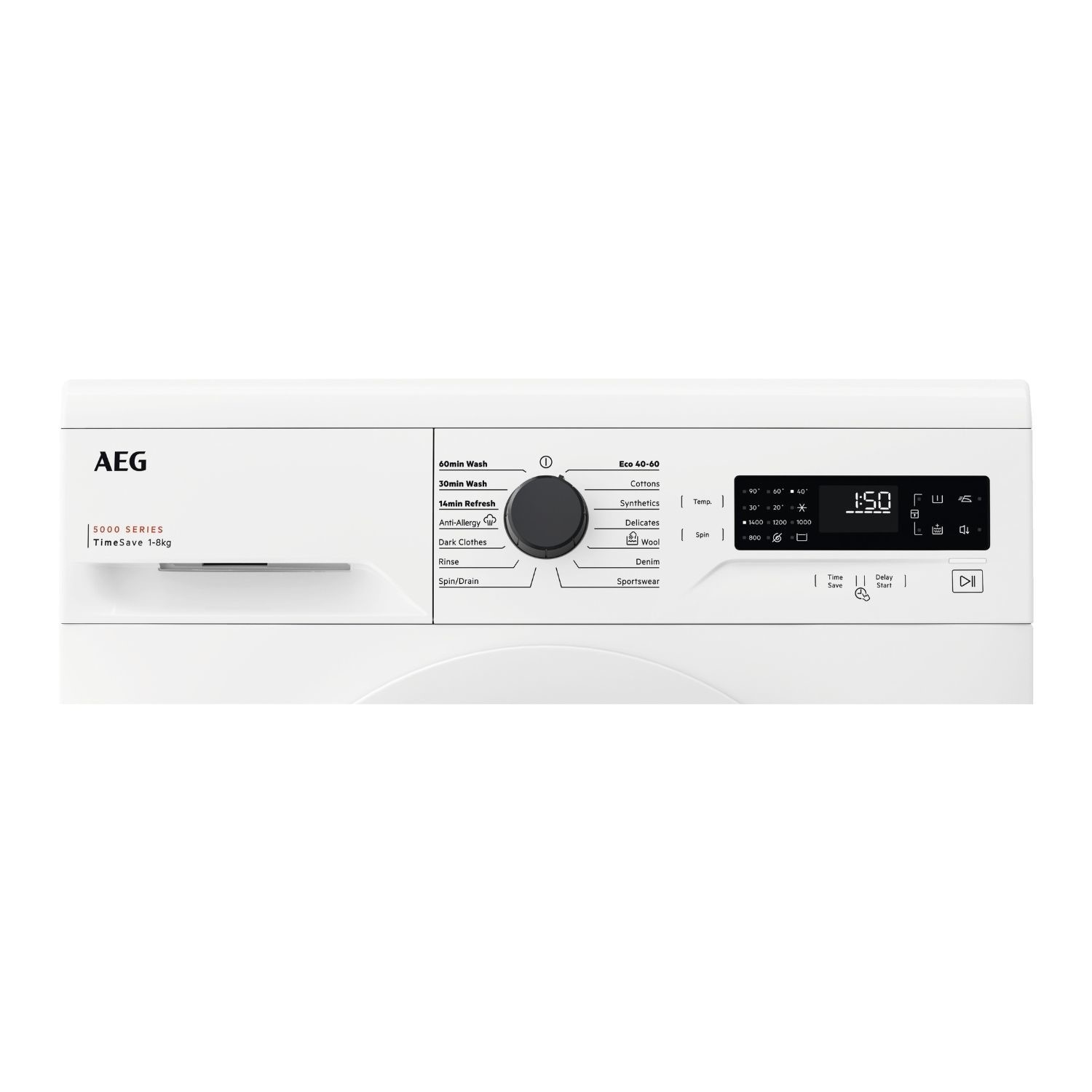AEG LFX50844B 5000 Series White 8KG 1400RPM Freestanding Washing Machine - image 2