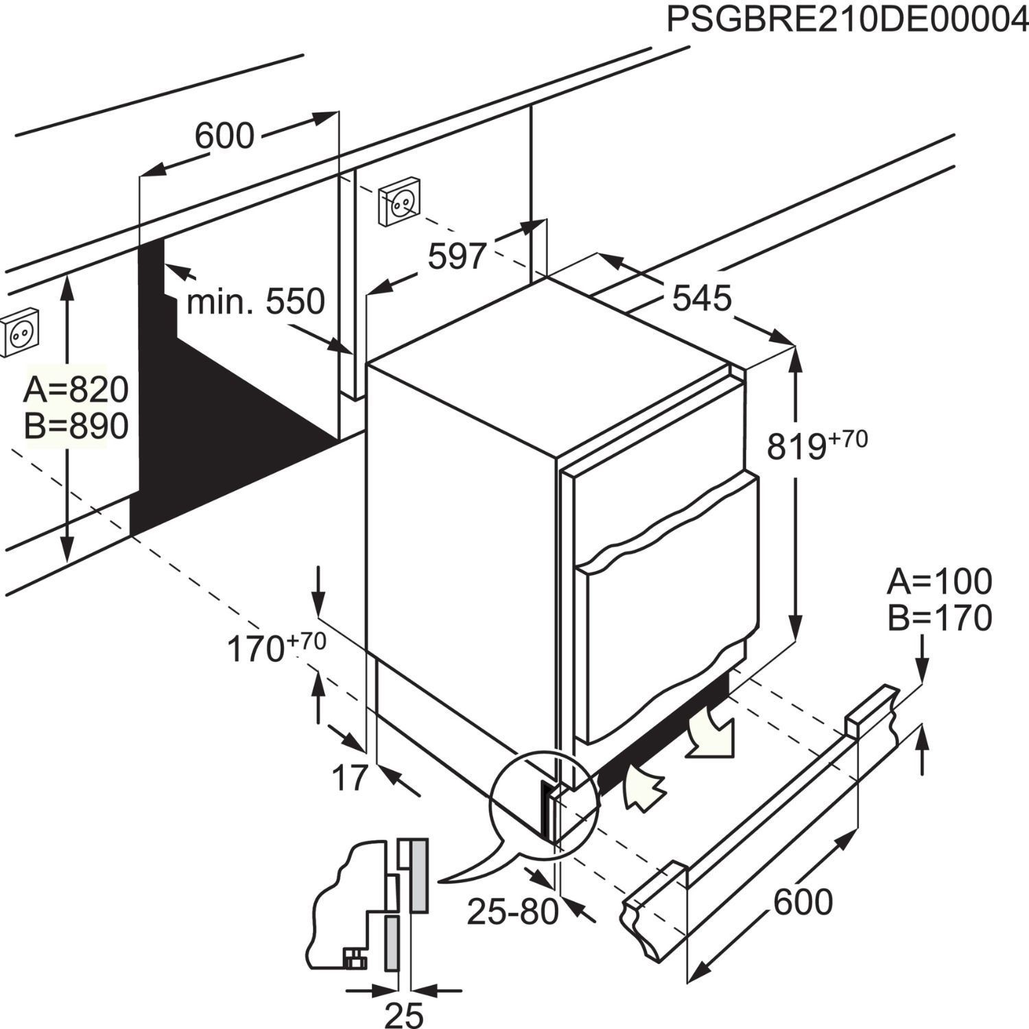 AEG OAB6I82EF 6000 Series Integrated Built Under Freezer - image 2