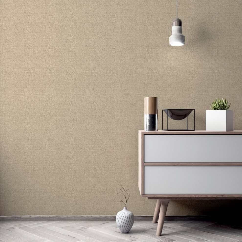 Arthouse Luxury Plain Champagne Gold Wallpaper - image 3