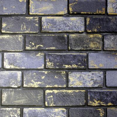 Arthouse Metallic Brick Navy Blue Wallpaper - image 2