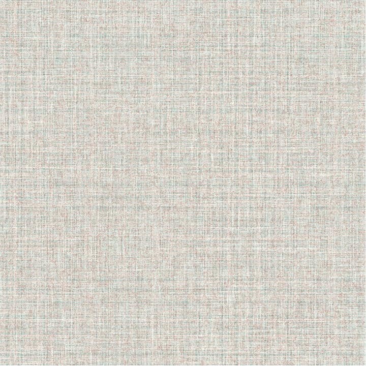 Woven texture wallpaper in a soft, light grey hue with subtle multicolored threads, creating a sophisticated and tactile finish suitable for various interior styles.