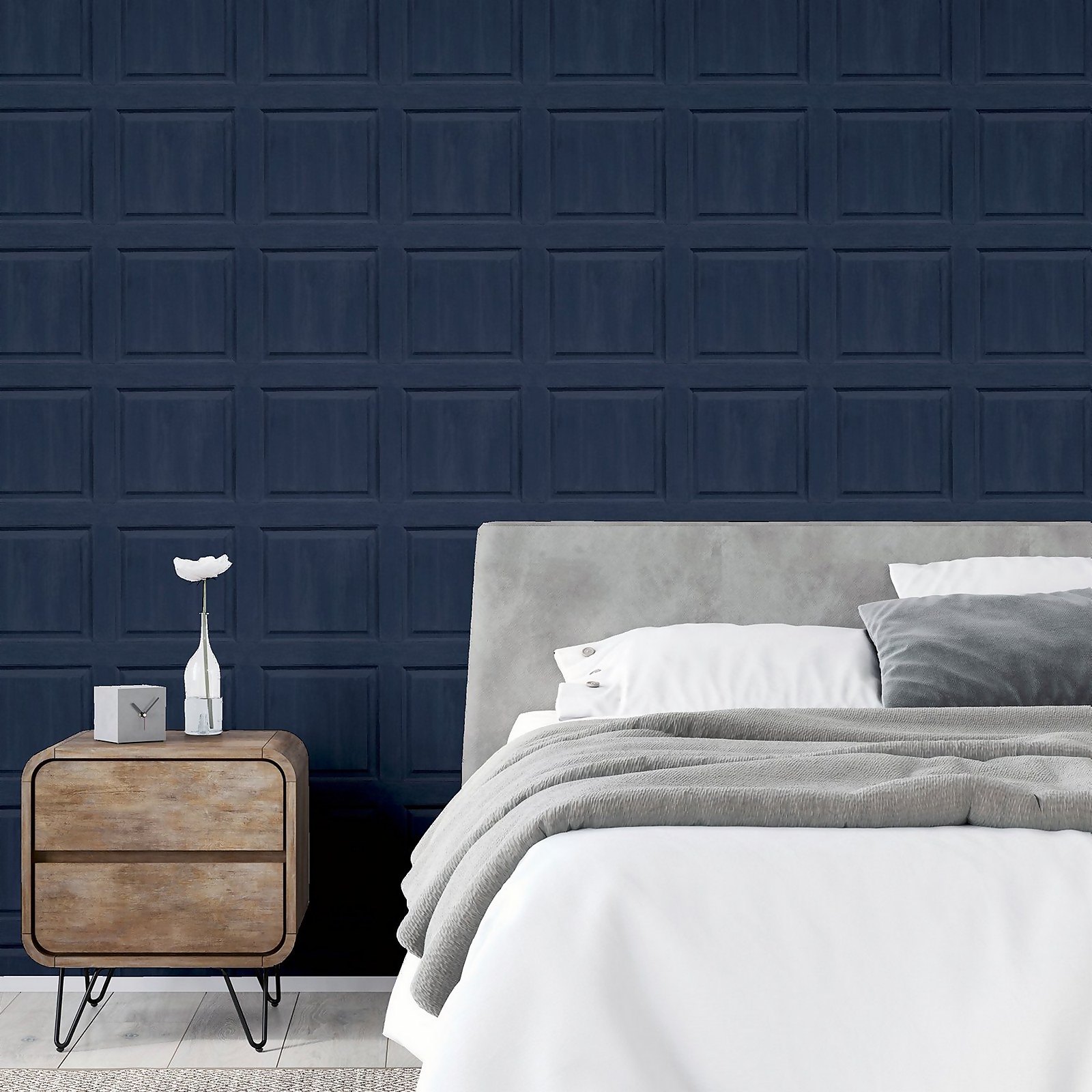 Arthouse Washed Panel Navy Blue Wallpaper - image 4
