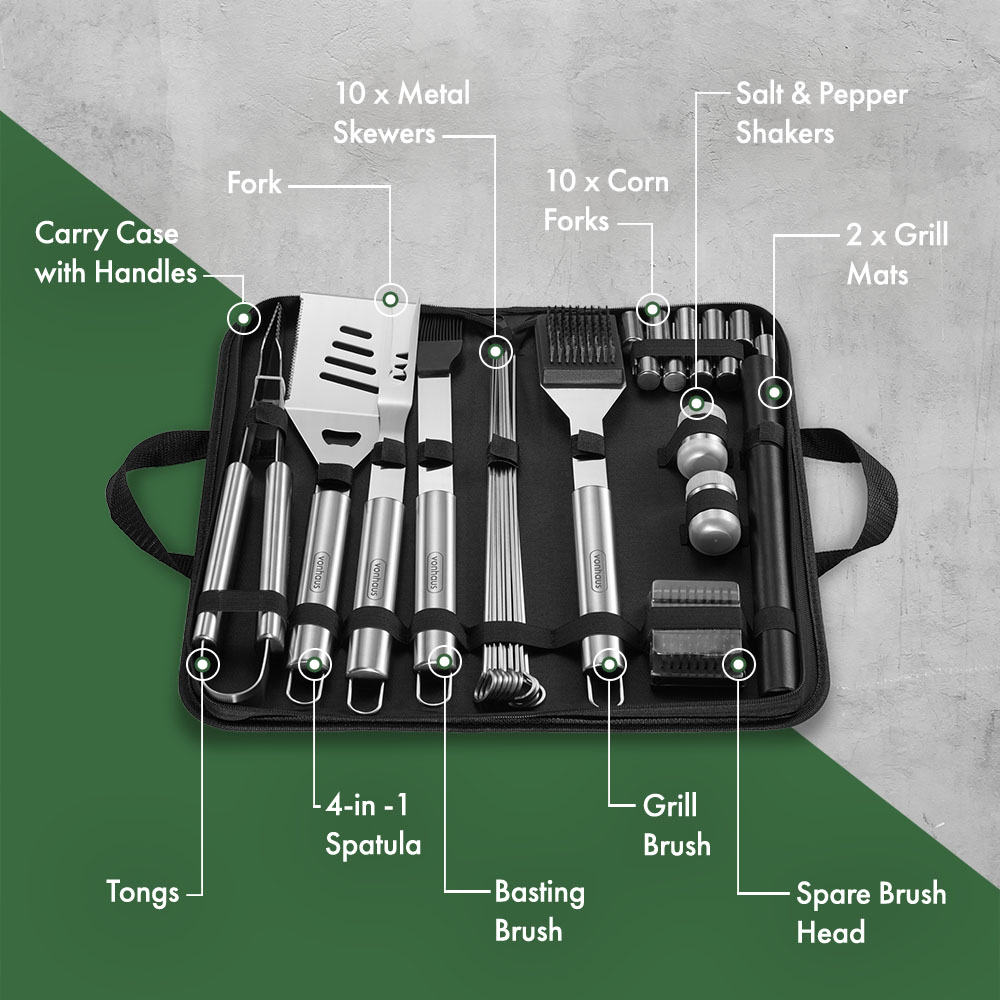 BBQ Tool Set with Nylon Case – 30 Piece - image 2