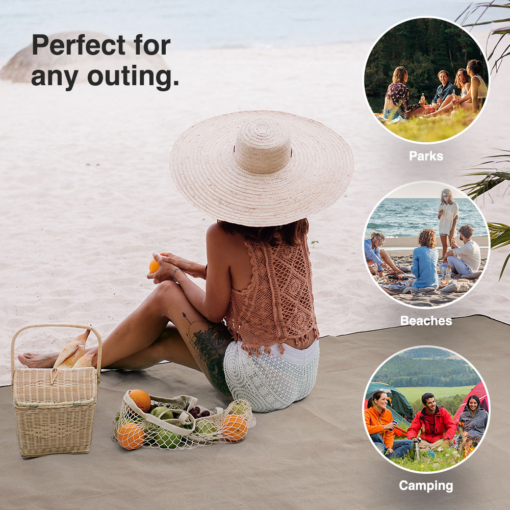 Beige Waterproof Picnic Blanket - Extra Large - image 2