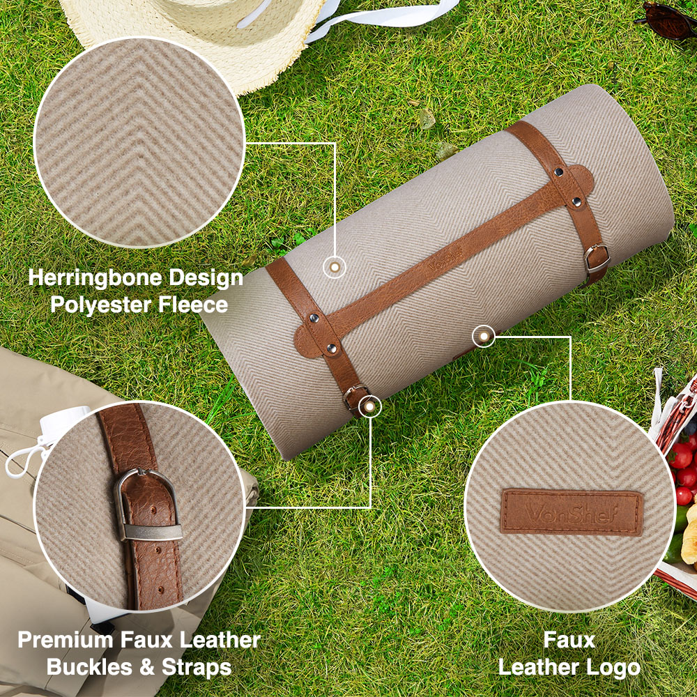 Beige Waterproof Picnic Blanket - Extra Large - image 3