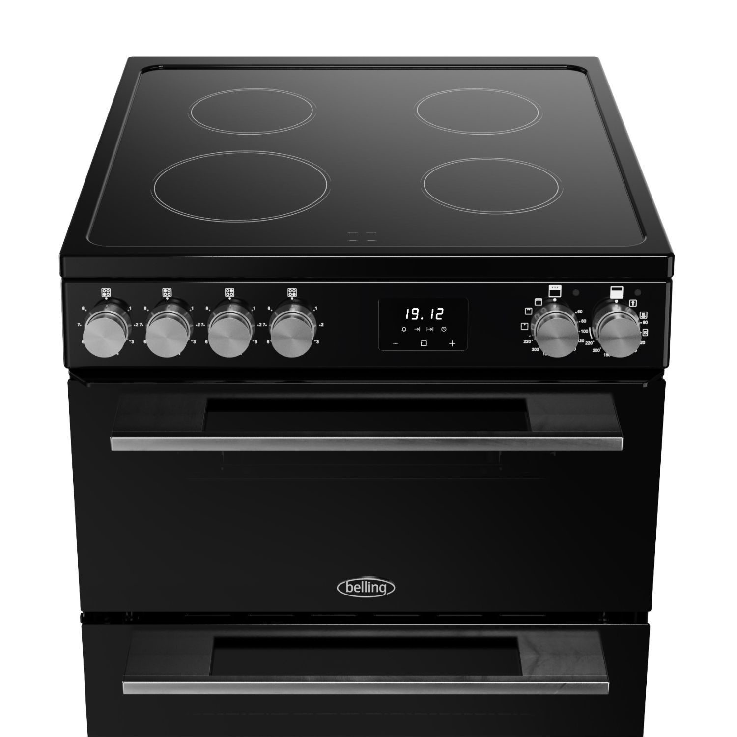 Belling Vision 444412050 60E 60cm Electric Ceramic Black & Silver Steel Double Cooker - image 3
