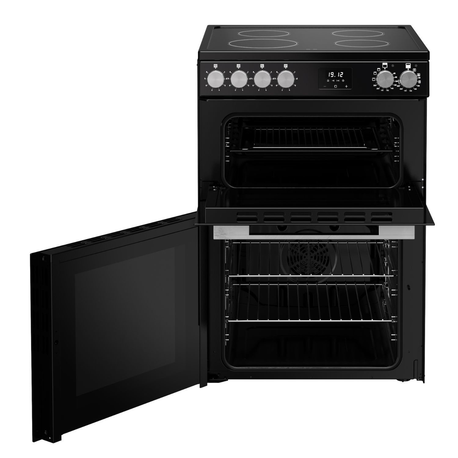 Belling Vision 444412050 60E 60cm Electric Ceramic Black & Silver Steel Double Cooker - image 5