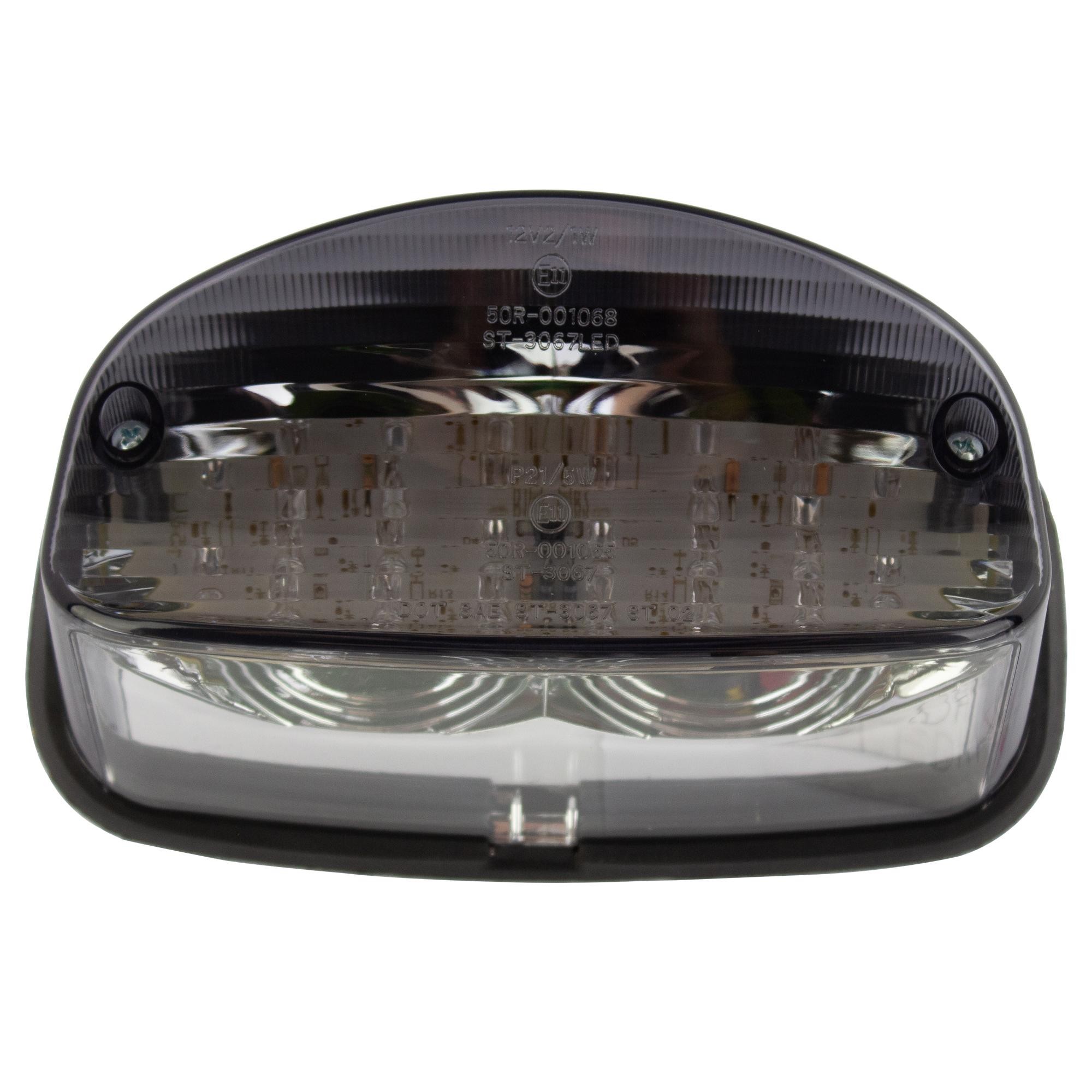 LED rear tail light featuring a cool grey lens, designed for Honda CB600F Hornet models from 1998 to 2002, with a sleek black casing and multiple light segments.