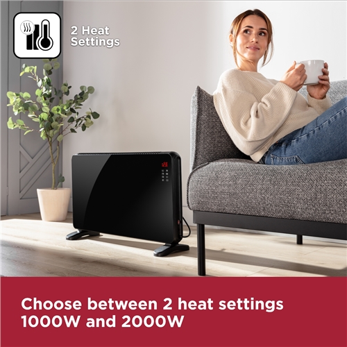 BLACK+DECKER Black Smart Glass Panel Heater 2000W - image 5
