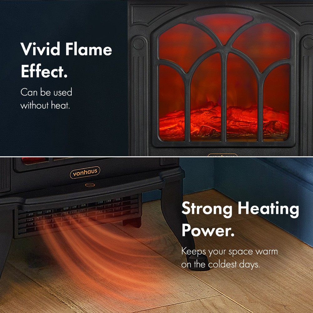 Black Stove Heater - 1500W - image 2