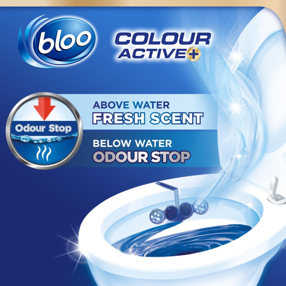 Bloo Colour Active Bleach Anti Limescale Toilet Rim Block 50g 6 Pack - image 2