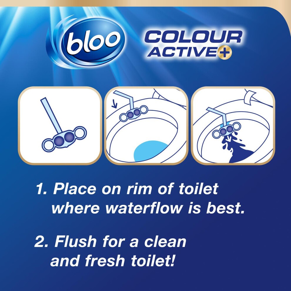 Bloo Colour Active Bleach Anti Limescale Toilet Rim Block 50g 6 Pack - image 3