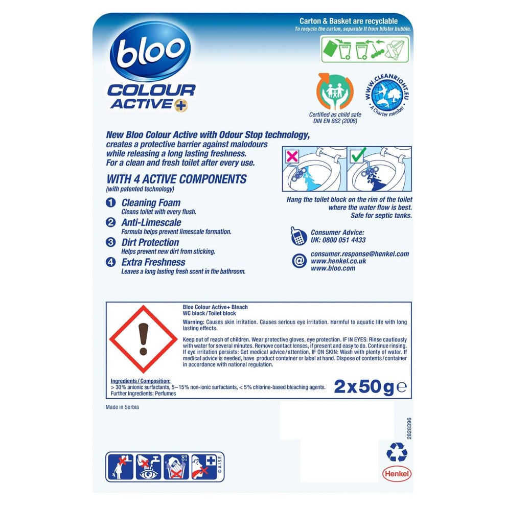 Bloo Colour Active Bleach Toilet Rim Block 6 Pack - image 4