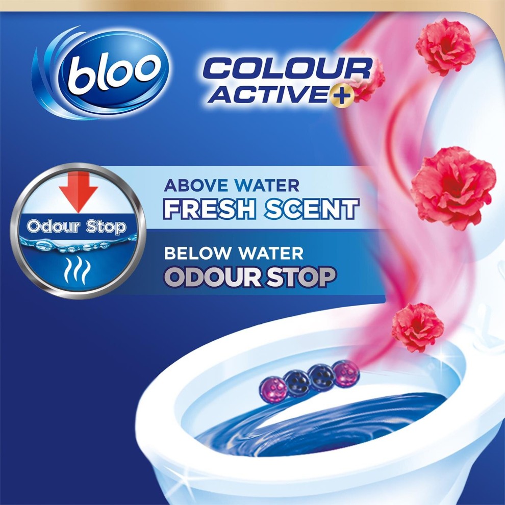 Bloo Colour Active Flower Odour Stop Toilet Rim Block 50g 6 Pack - image 2