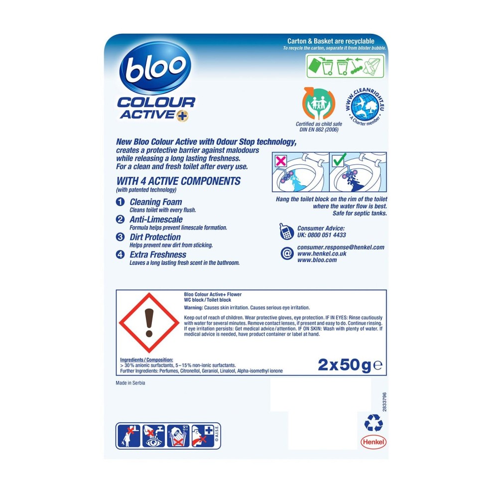 Bloo Colour Active Flower Odour Stop Toilet Rim Block 50g 6 Pack - image 4