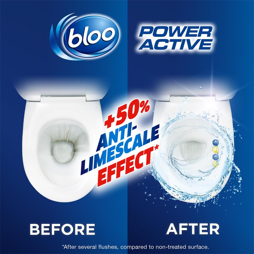 Bloo Power Active Lemon Anti Limescale Toilet Rim Block 2 x 50g 6 Pack - image 2