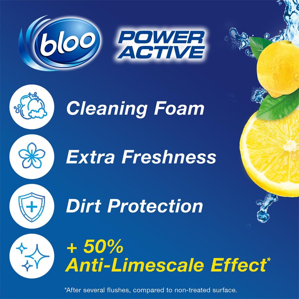 Bloo Power Active Lemon Anti Limescale Toilet Rim Block 2 x 50g 6 Pack - image 3