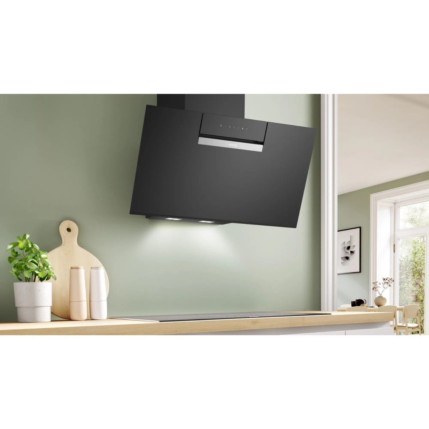 Bosch DWK67FN60B Series 4 Black Glass 60cm Chimney Cooker Hood - image 4