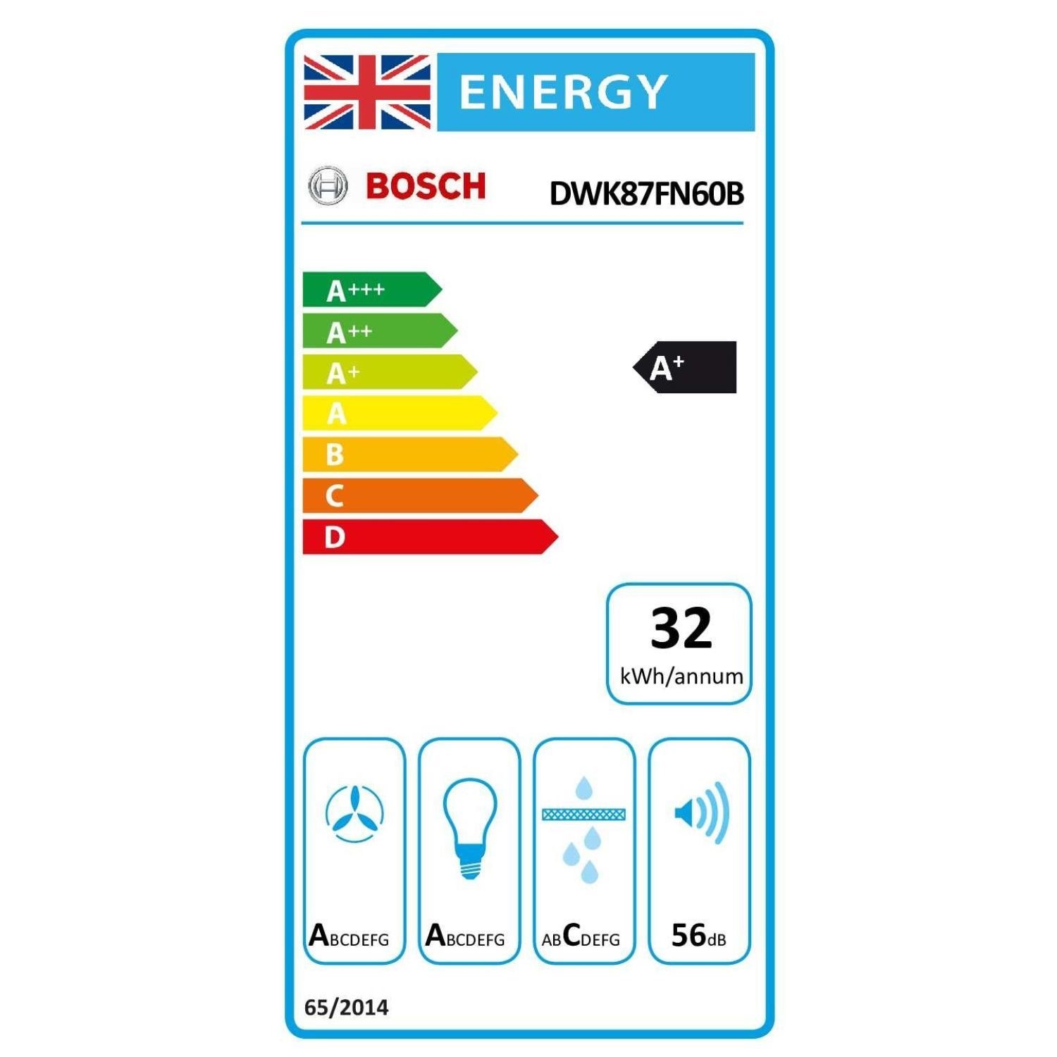 Bosch DWK87FN60B Series 4 Black Glass 80cm Chimney Cooker Hood - image 5