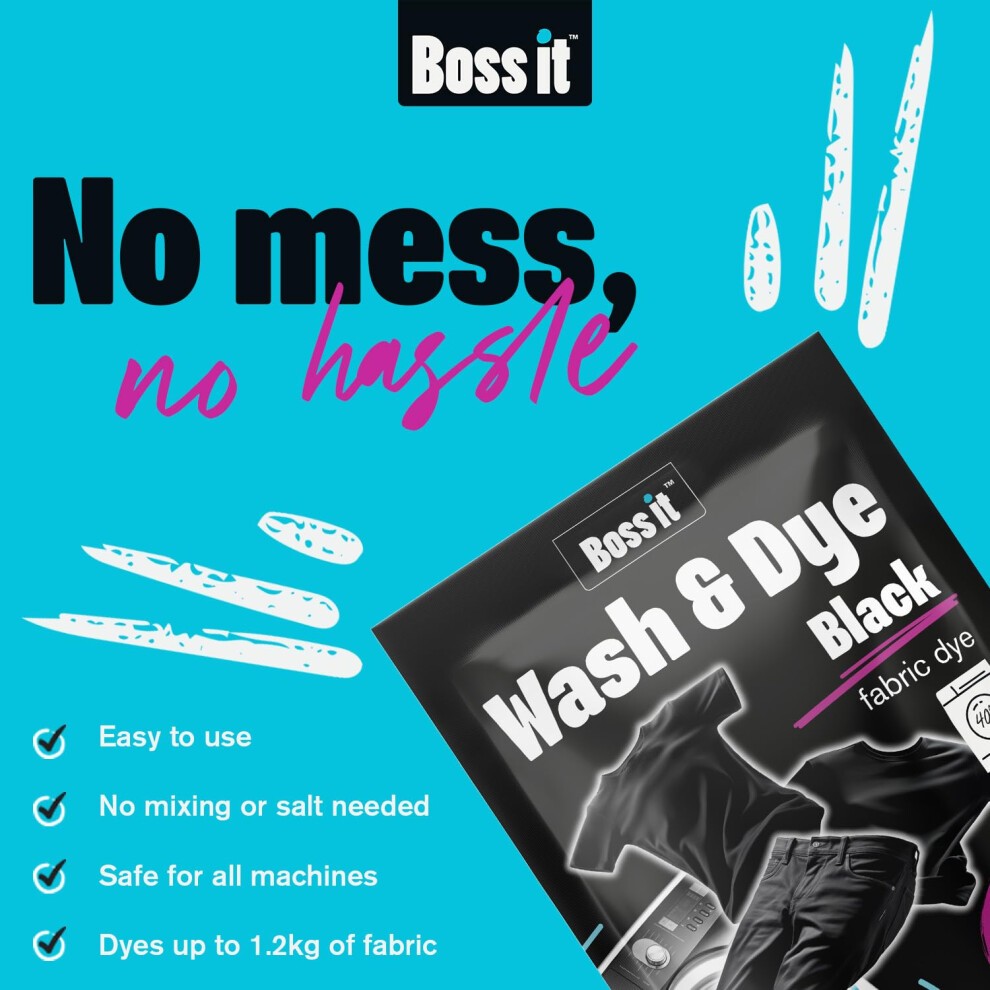 Boss it Wash and Dye Black Fabric Dye 365g - image 2
