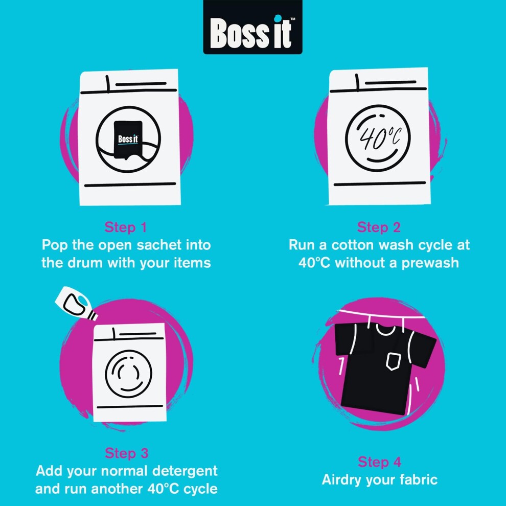 Boss it Wash and Dye Black Fabric Dye 365g - image 3