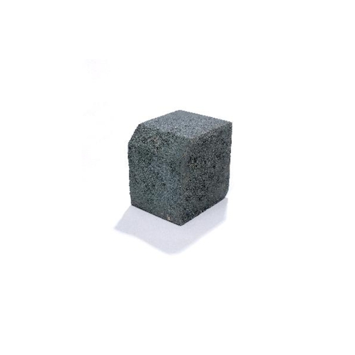 Charcoal-colored small kerb unit made of durable concrete, featuring a textured surface and a compact, rectangular shape ideal for landscaping projects.