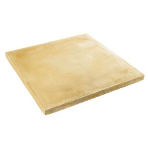 Smooth buff paving slab in a square shape, measuring 600x600x35mm, featuring a light beige color and a sleek, polished surface.