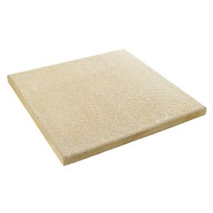 Textured buff paving slab measuring 600x600x35mm, featuring a light beige color with a rough surface for enhanced grip and aesthetic appeal.